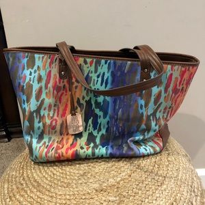Bright animal print tote
